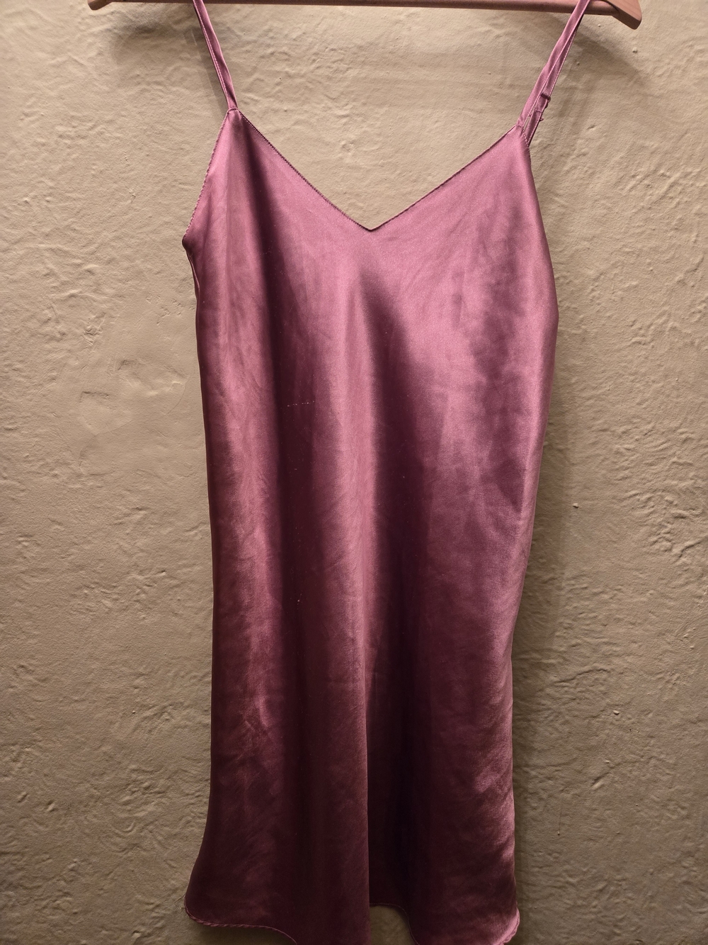 Vintage Satin Slip Dress Purple Mauve Bias Cut Nightgown Y2K - Picture 7 of 8
